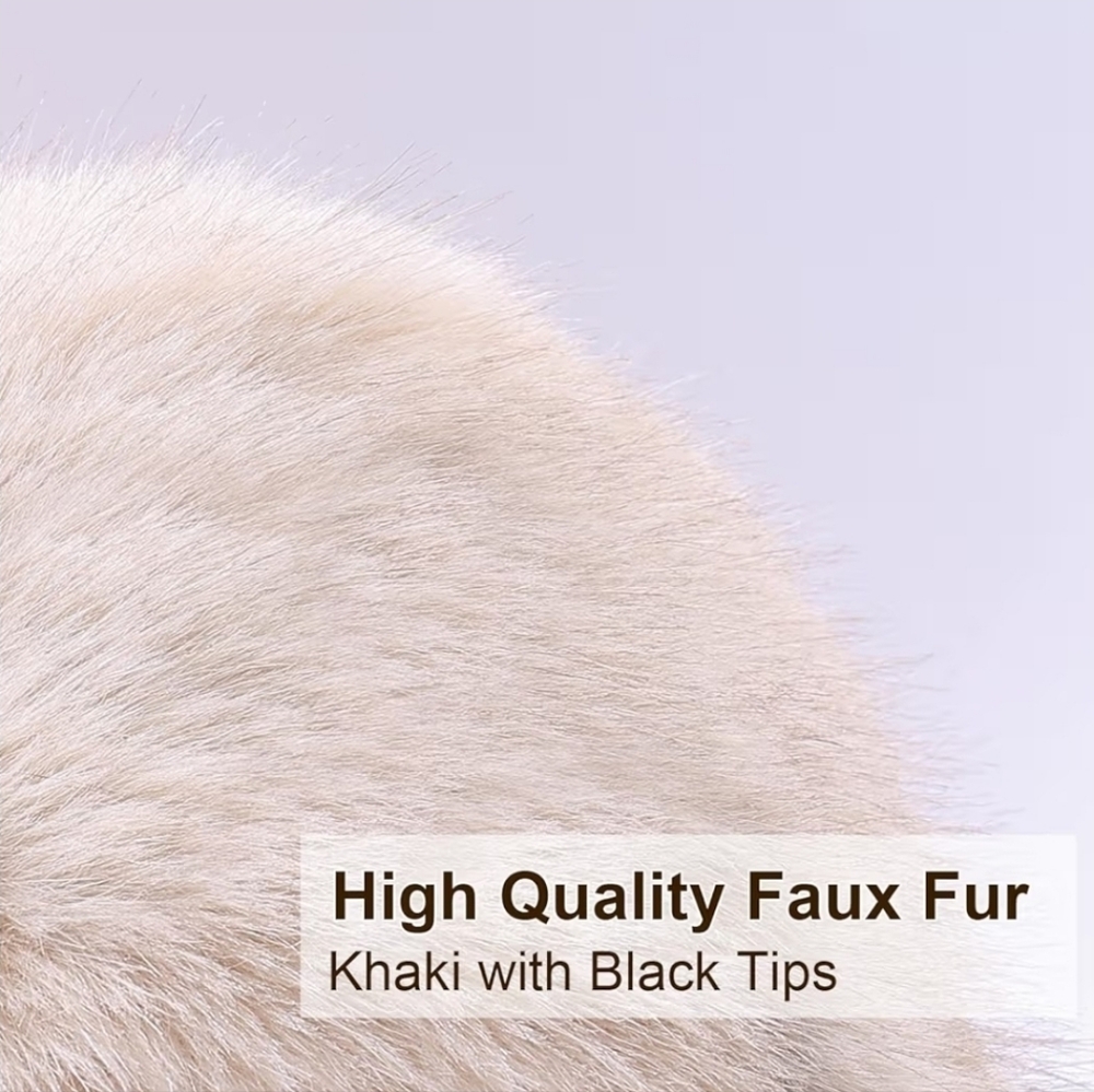 Sale Faux Fur Headband  in White + Cream. Ear Muff  Ear Warmer. - Picture 5 of 7